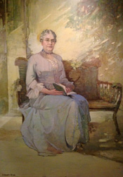 Harriet Morrill painting by Elizabeth Dolan hanging in Morrill Hall. Copyright University of Nebraska State Museum.